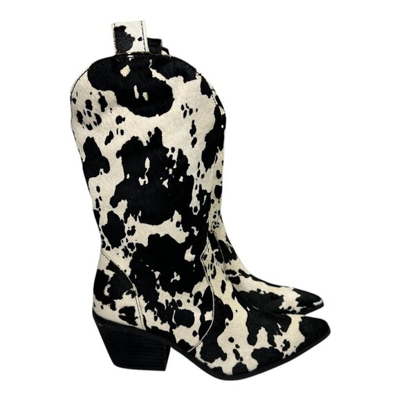 Dingo Women's Live A Little Cowprint Leather Boots Sz: 8 - Picture 3 of 10